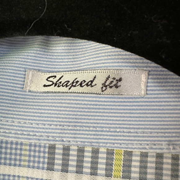 Bugatchi Shaped Fit Long Sleeve Button Down | Blue White Lime Green - Picture 8 of 12